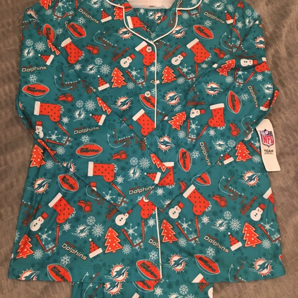 Miami Dolphins Christmas Pajamas Top 